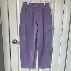 TNA Lavender Purple Sweatfleece Mega Fit Straight Leg Cargo Sweatpants Size S
